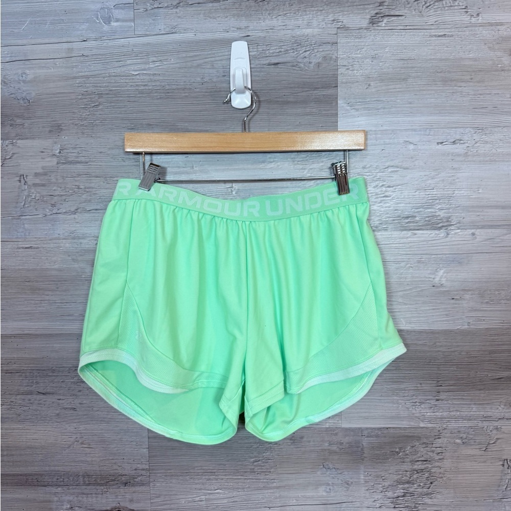 Under Armour Mint Green Play Up 3.0 Mesh Athletic Shorts - Size Large